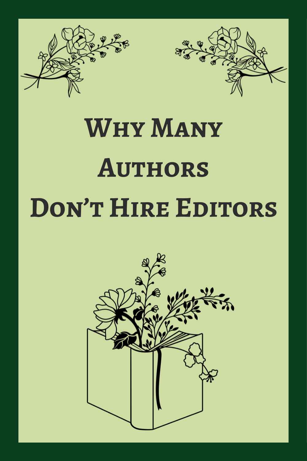 Ever wonder why many authors don't hire editors? Check out this article on The Picky Bookworm!